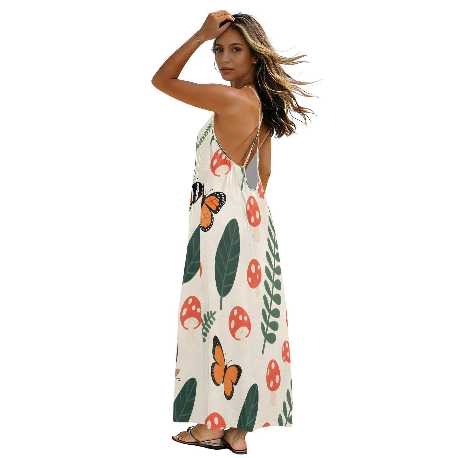 Robe caraco à dos ouvert au tombé fluide style champignon