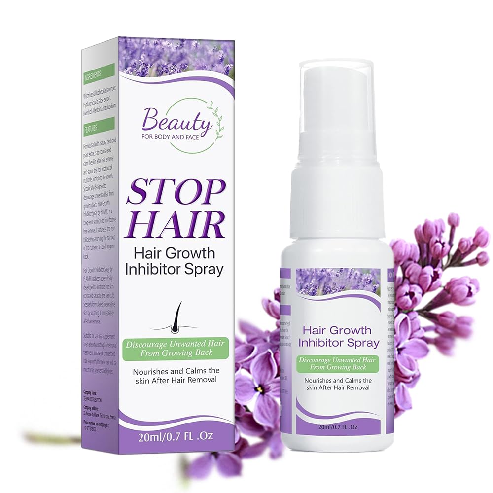 Hair Inhibitor for Face, Permanent Hair Growth Inhibitor Non-Irritating Stop Hair Growth for Body, Bikini, Arm, Armpit, Leg, Slows Hair Regrowth Lavender Flavor