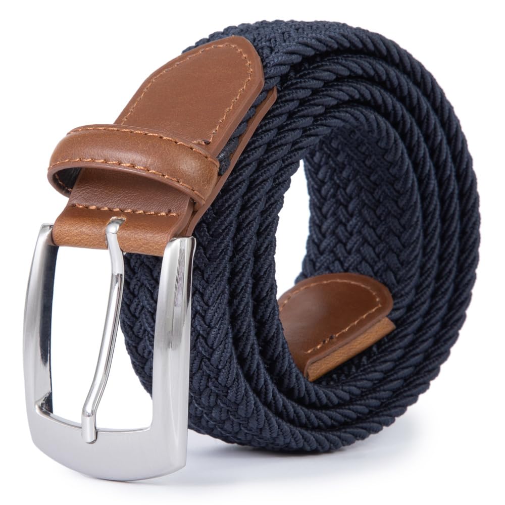 ayamoti Woven Elastic Braided Belts Womens Stretch Belt Limitless Adjust Multicolored Golf Belts for Man 1 3/8 Fashion Casual