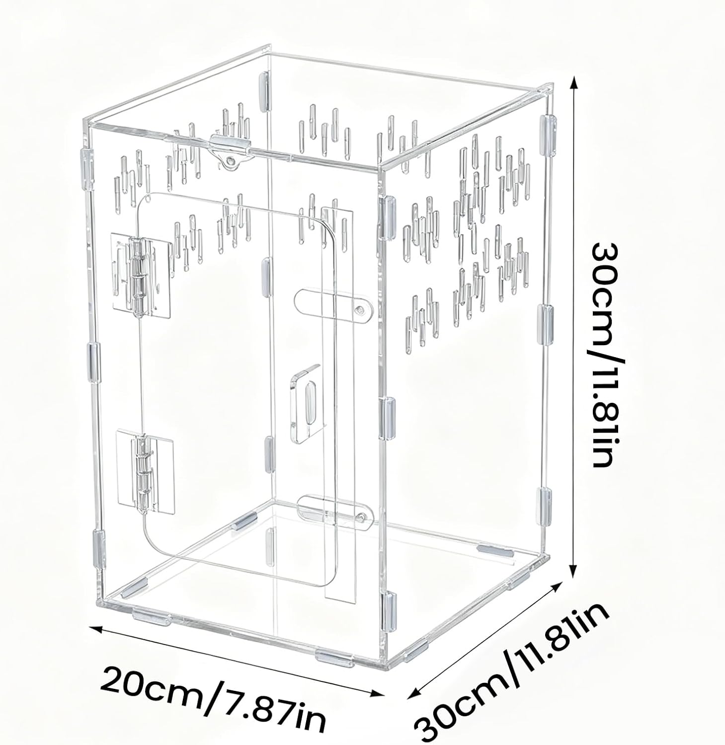 Spider Terrarium - Clear Acrylic Habitat Box | Acrylic Terrarium Secure Lid Escape Resistant for Reptile, Fish, Turtle, Bearded, Dragon, Snake, Tortoise Gecko Hermit Crab