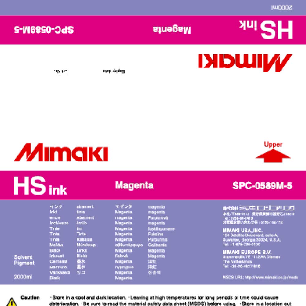 Encre solvant Mimaki HS Magenta 2000ml - 2