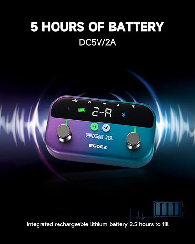 Miniatura 72 de MOOER Prime P1 - Amplificador de auriculares con procesador multiefectos, pedales de bajo con 126 efectos, afinador, amplificador, metrónomo
