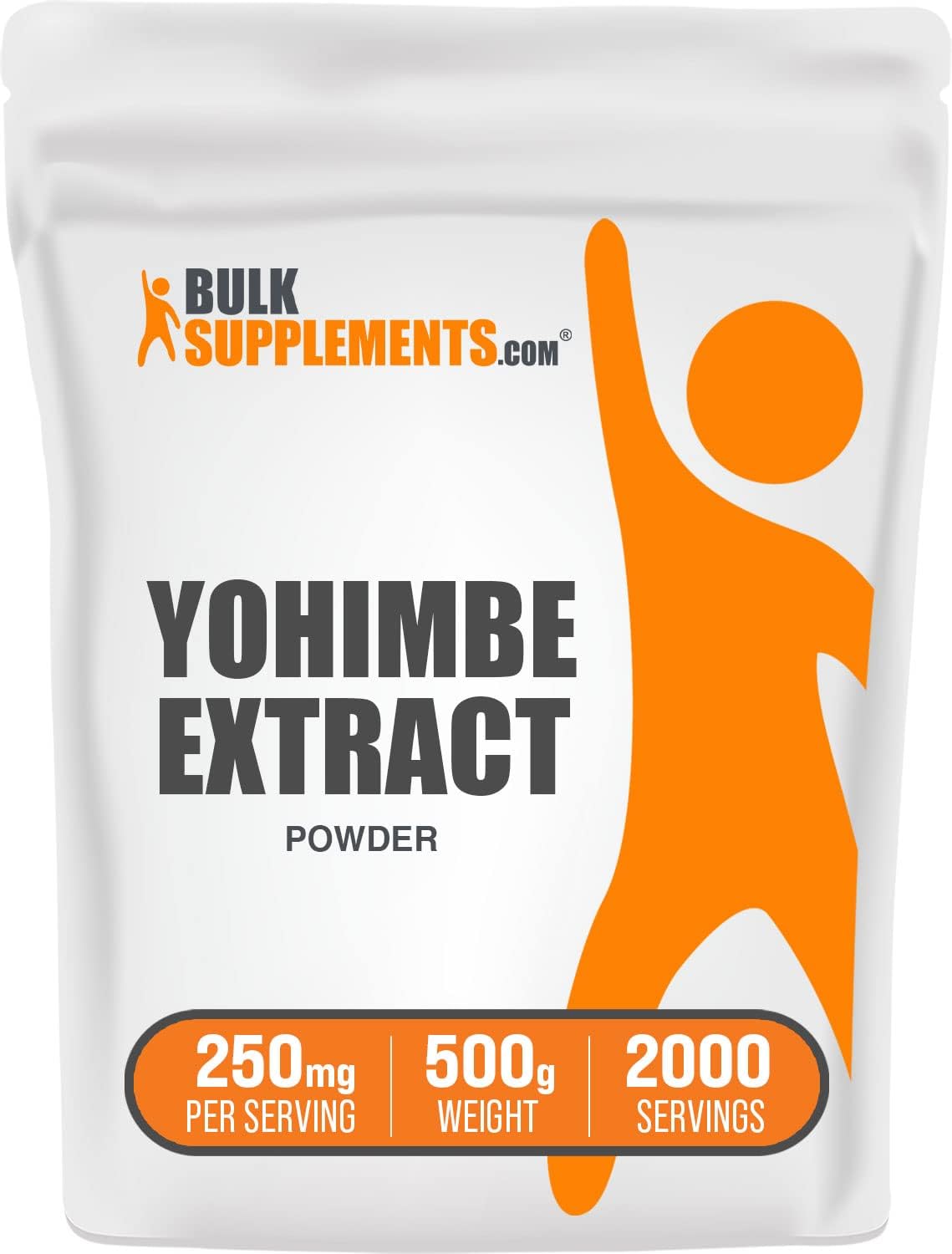 BULKSUPPLEMENTS.COM Yohimbe Extract Powder - Yohimbe Bark Extract, Yohimbe Supplements for Men & Women, Yohimbe Bark Powder - Herbal Supplement, Gluten Free, 250mg per Serving, 1kg (2.2 lbs)