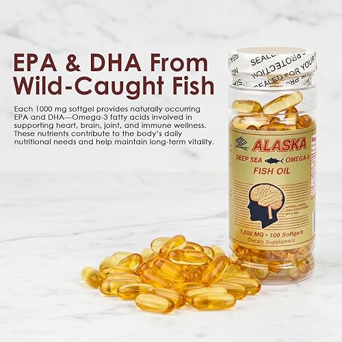 Miniatura 3 de Nu-Health Aceite de pescado Omega-3 de Alaska 1000 mg cápsulas blandas  capturado en la naturaleza, purificado y de origen sostenible  rico en EPA y