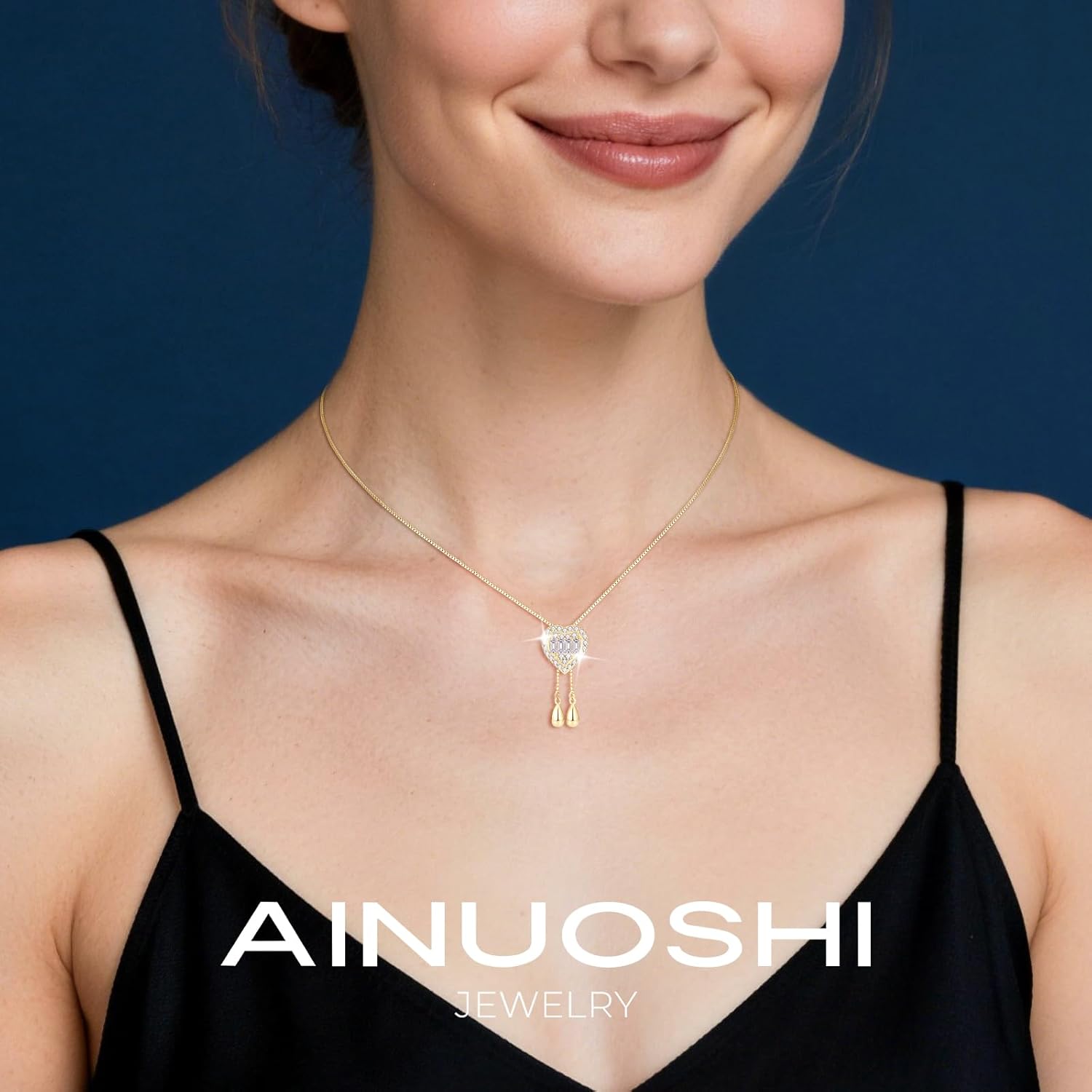 AINUOSHI Moissanite Necklace for Women, 1 Carat 925 Sterling Silver Heart Pendant Necklace for Girlfriend, Women's Jewelry for Valentine's Day, Anniversary Birthday Gifts for Wife