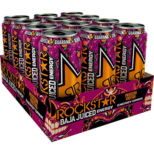 Rockstar Energy Drink Baja Juiced Passion Frutas 0,5l (Pack de 12)