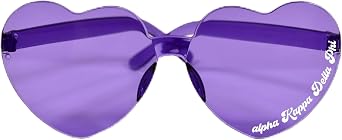 Sorority Shop Alpha Kappa Delta Phi Sunglasses Heart Shaped Sunglasses, Greek Sorority Sunglass for Big Little Sorority Gifts