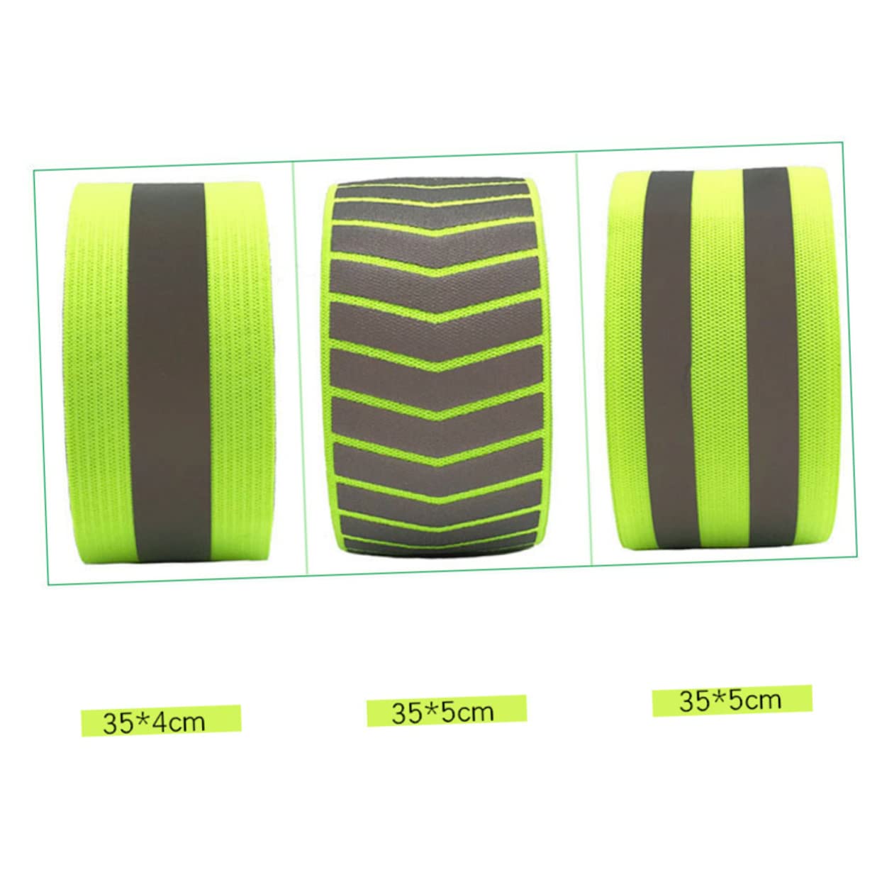 Sosoport Lot De 3 Bracelets De Sécurité Réfléchissants Fluorescents De Nuit Élastiques Verts pour Lextérieur 6 Pièces X 3