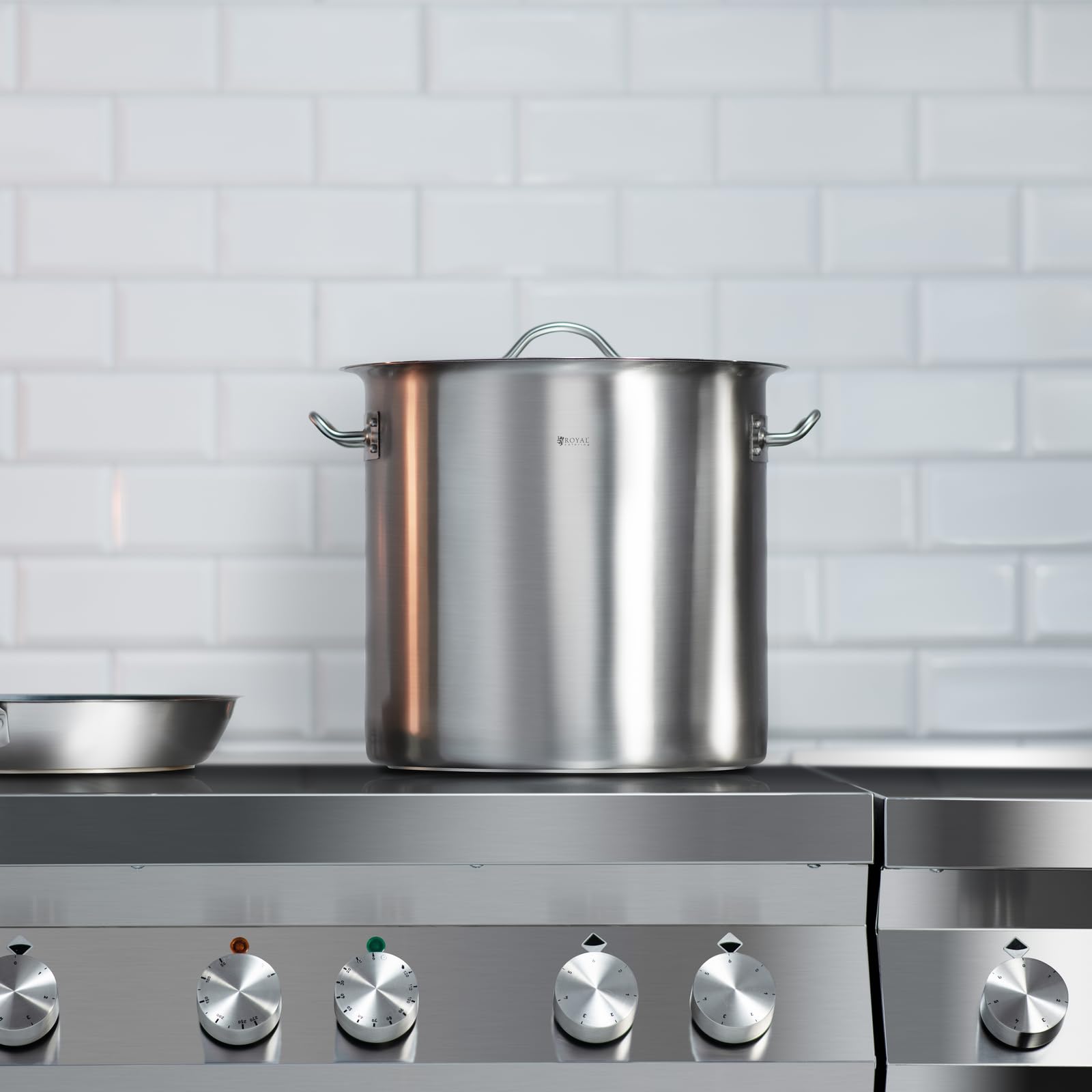 Royal Catering Pentola Per Induzione Pentola Acciaio Inox RCST-21E3 (Acciaio Inox, 20 L, Fondo 3,8 mm)
