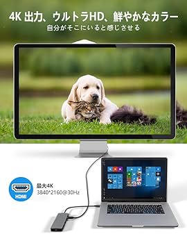 Amazon | USB C ハブ 14-in-1 Type C ハブ デュアルディスプレイ