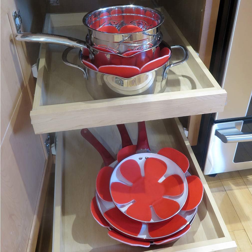 Evelots 12 Pack - Pot/Pan Scratch Protector-Soft Felt-Ceramic/Glass/Cookware-3 Sizes-S/12