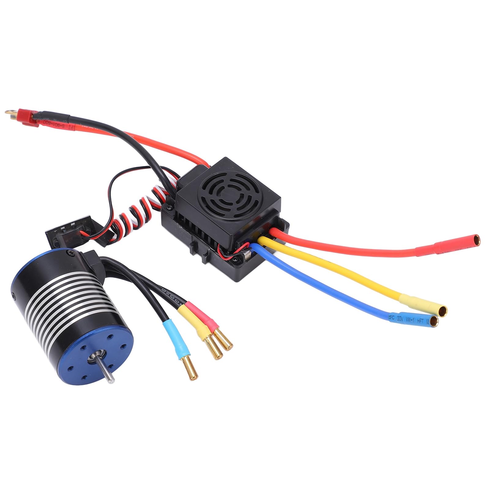 RC 3650 3500KV 4-biegunowy bezczujnikowy zestaw silników bezszczotkowych z ESC do samochodu RC 1/10 Srebrny Czarny