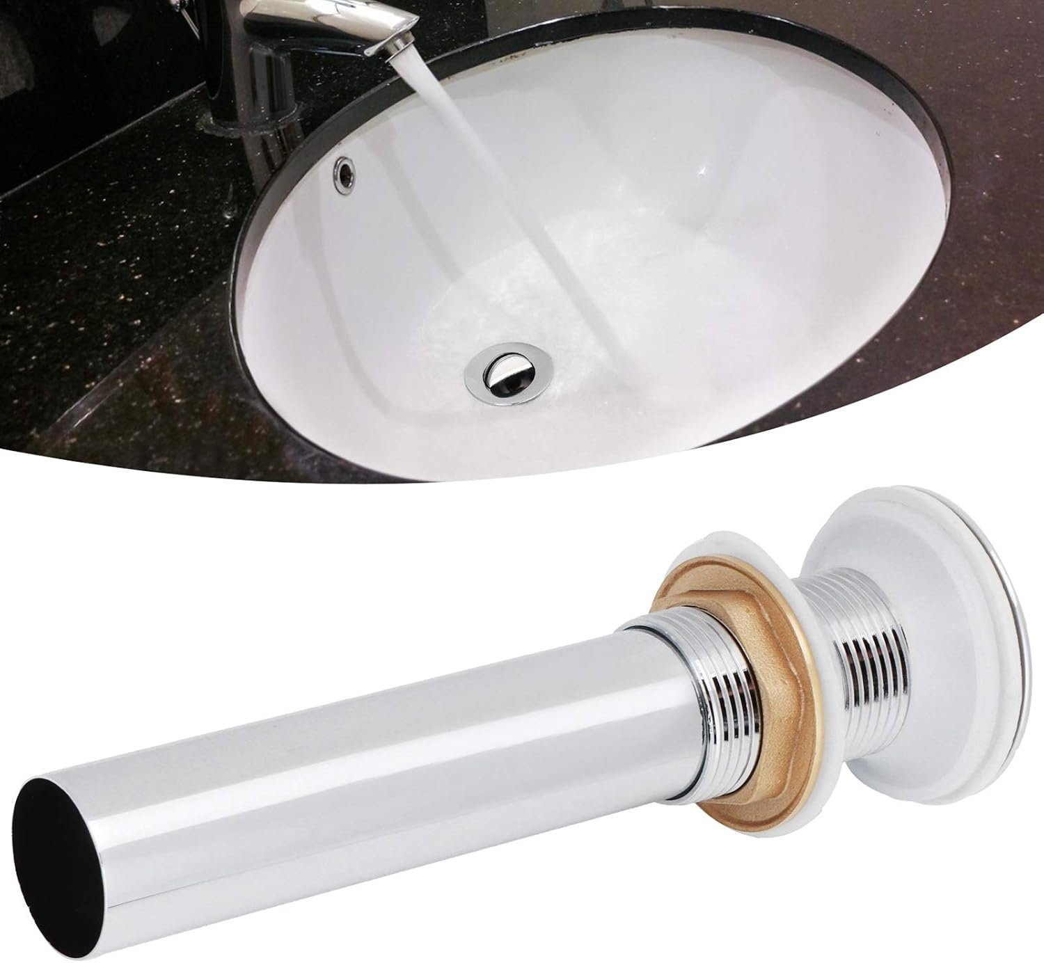 Drain Stopper Basin Drain Chrome Finish Non Overflow Popup Drain Strainer Sink Bounce Faucet Compatible Wash Basin Drain Plug for Bathroom