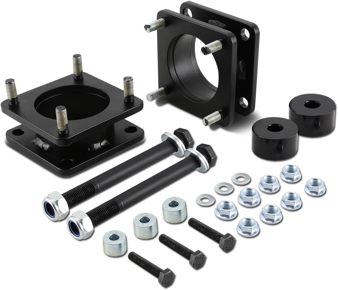 Auto Dynasty Compatible with Tundra Sequoia 1.75 inches Front Suspension Leveling Lift Spacer+Diff Skid Drop Kit