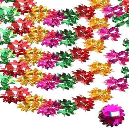 5PCS 6 Feet Foil Christmas Decorations,Christmas Ceiling Decorations Indoor for Xmas Party,Garland Swirls Hanging Ceiling Set,Supplies for Festive Fun Iridescent Kit,Vintage Paper Ornaments Banner