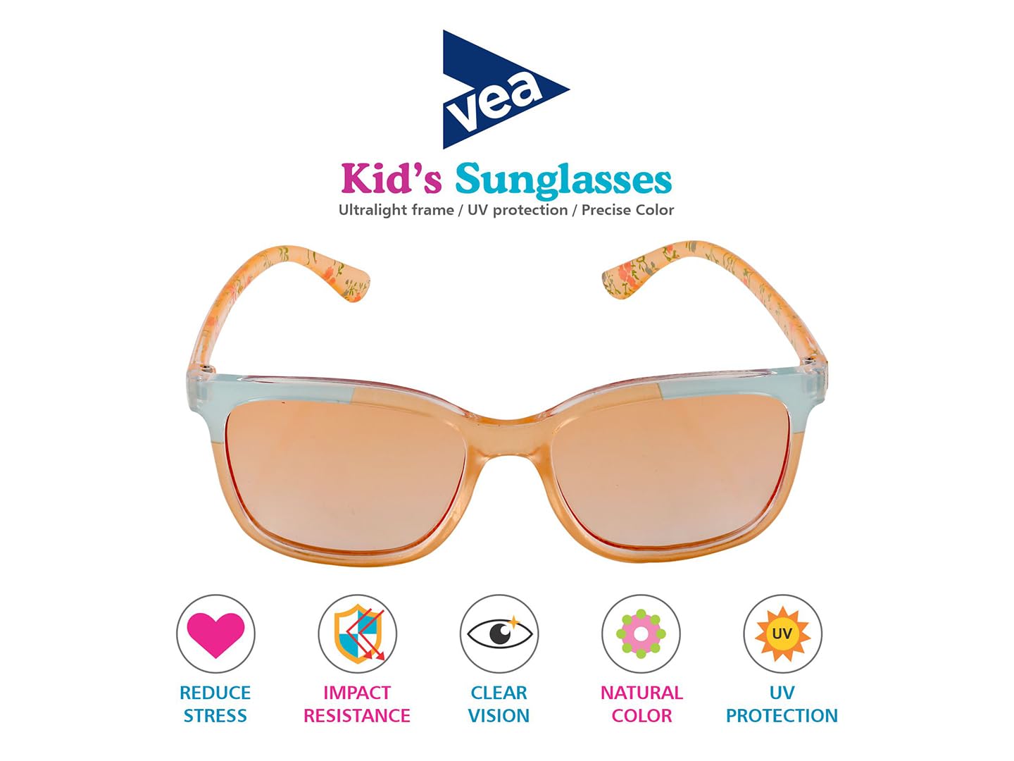 VEA UV Protected Girls Orange Gradient Sunglasses 3