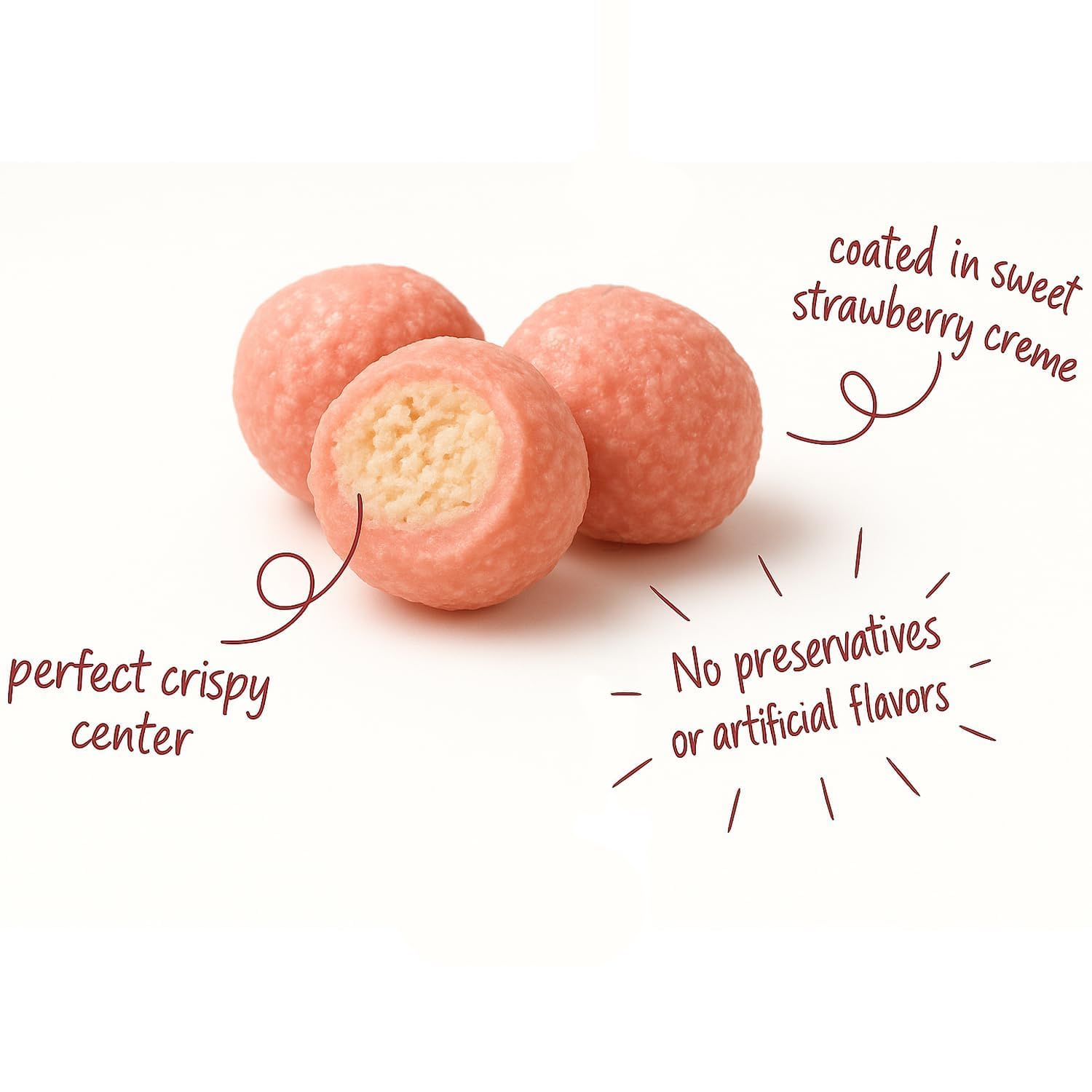 Strawberry Shortcake Bites 20 oz Resealable Bag | Crispy Shortbread Cookie Bites with Sweet Strawberry Crème Coating | Crunchy, Creamy Snack Treats for Sharing, Parties & Dessert Lovers