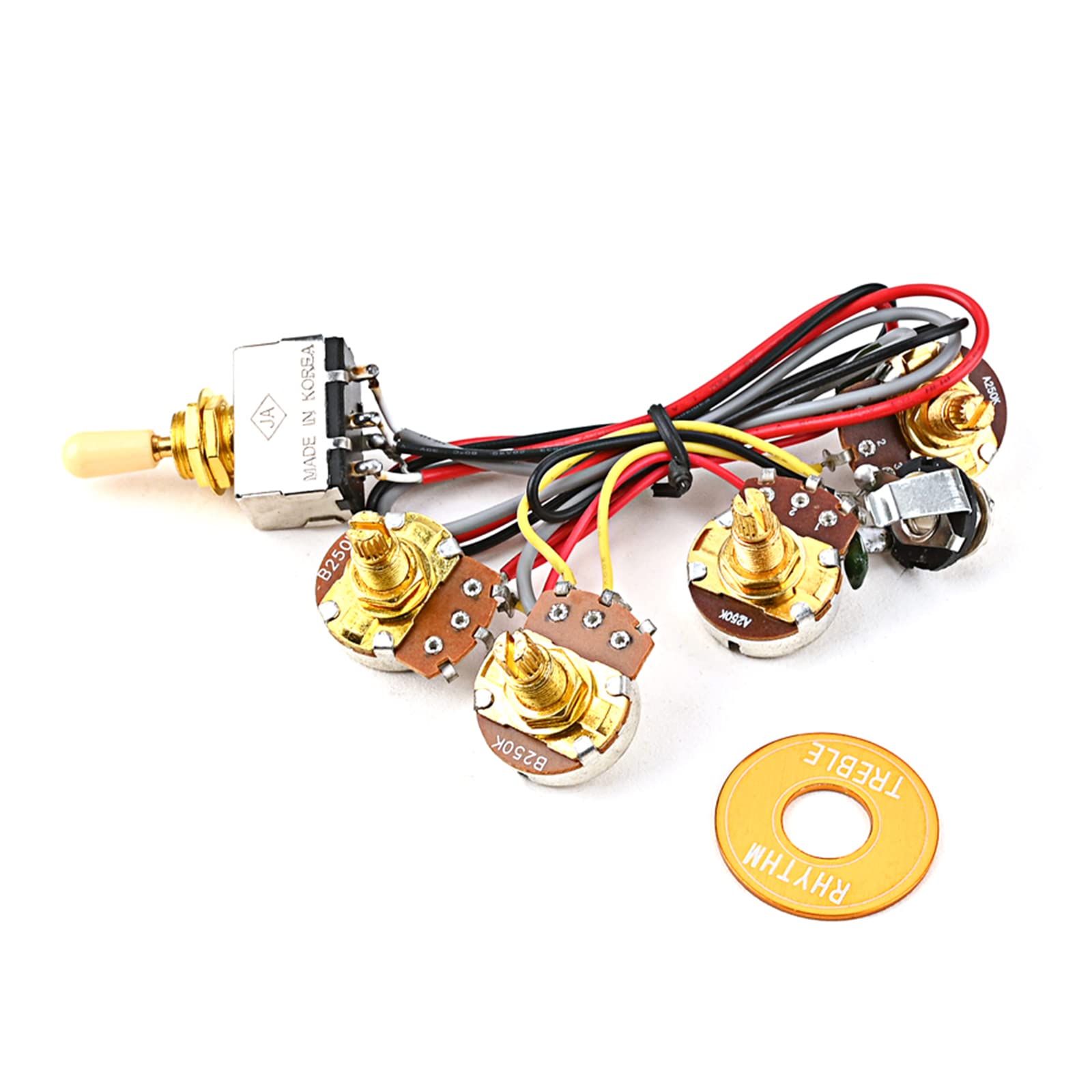 Kit actif de guitare avec composants A250K et câblage propre 3 voies