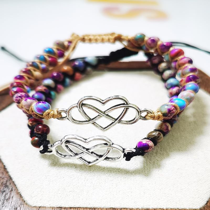 For Granddaughter - A Link That Can Never Be Undone Peach Blossom Knot Bracelet, Granddaughter Bracelet from Grandma Always Brave And Strong Adjustable Hand Braided DIY Bracelet For Women Christmas Jewelry Gifts ﻿ - Image 7