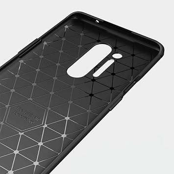 Microcase OnePlus 8 Pro Brushed Carbon Fiber Silikon Kılıf- Siyah