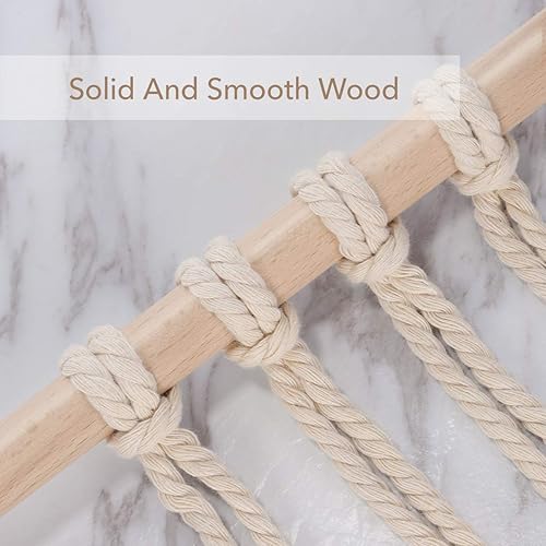 Miniatura 4 de WINOMO Tapiz de macramé para colgar en la pared, tejido bohemio, geométrico, decoración de pared, 24.4 x 17.7 in (amarillo)