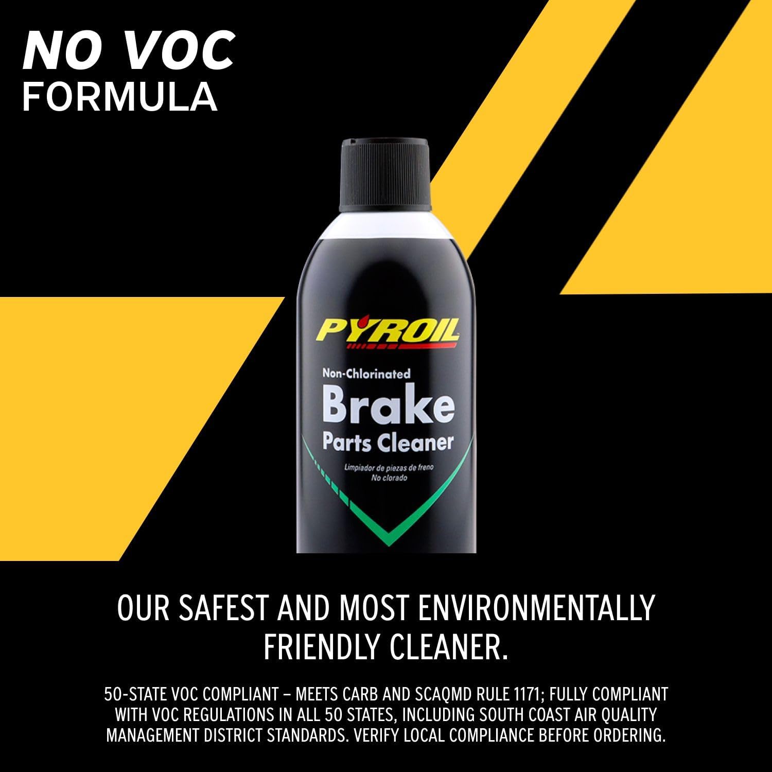 Pyroil Brake Parts Cleaner Spray, Non-Chlorinated, Fast-Drying No-Residue Degreaser for Rotors, Calipers & CV Joints, 15 oz (Pack of 6)