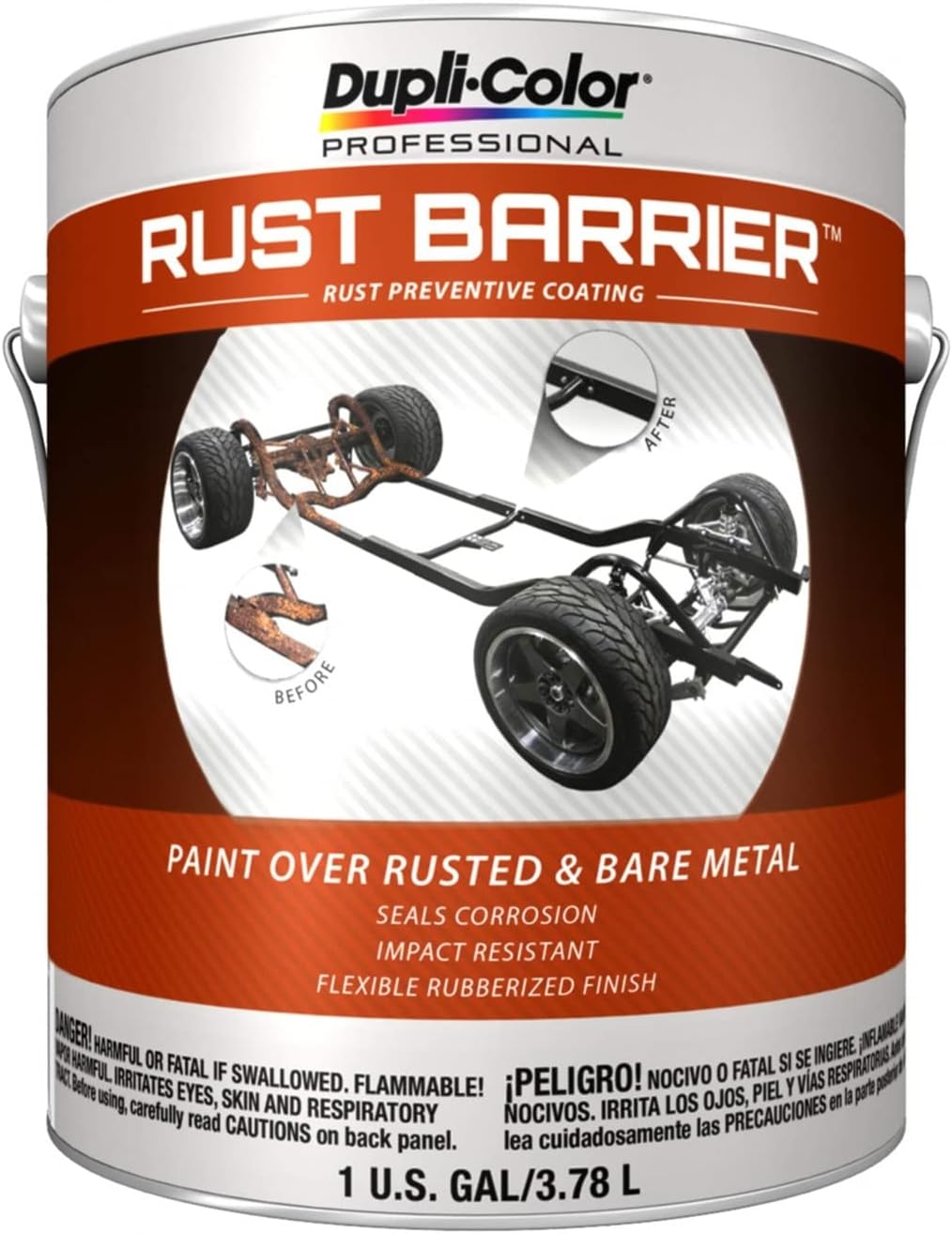 Dupli-Color Rust Barrier Rust Preventative Coating, Flat, Black, 1 Gallon