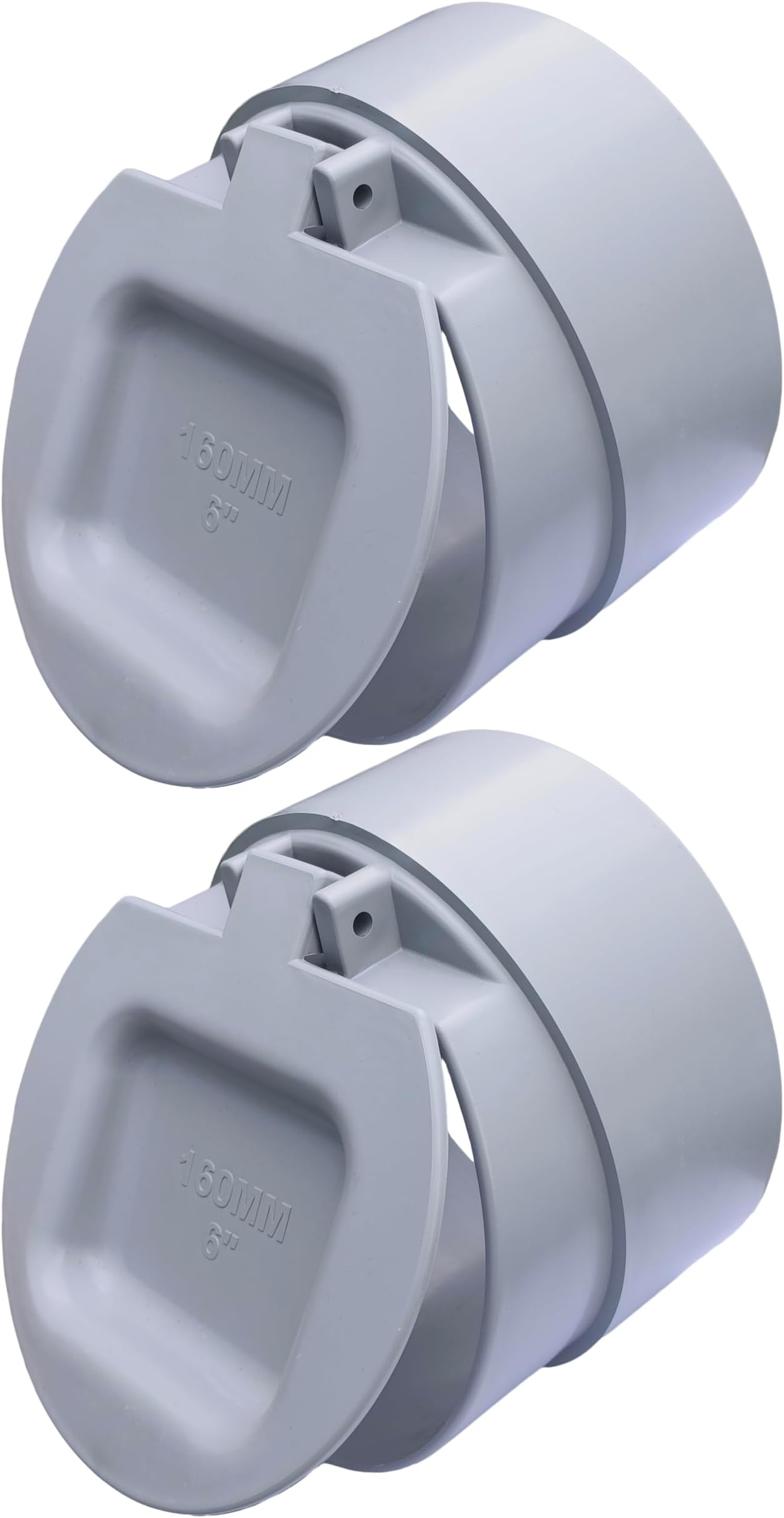 ESEKSAFAR 2PC PVC 6 inch Drain Pipe Fitting cap/Pvc Drain Backflow valve/Pipe Flap Gate Valve non Return Valve use for 160mm outer diameter pipe