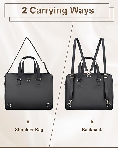 Miniatura 4 de MATEIN Maletín para laptop de 17.3 pulgadas, mochila convertible extragrande para mujer, bolsa impermeable para computadora portátil para el