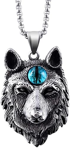 TURTLEDOVE Collar de lobo vikingo Fenrir - Colgante de lobo nórdico de amuleto escandinavo nórdico, Metal, no conocido
