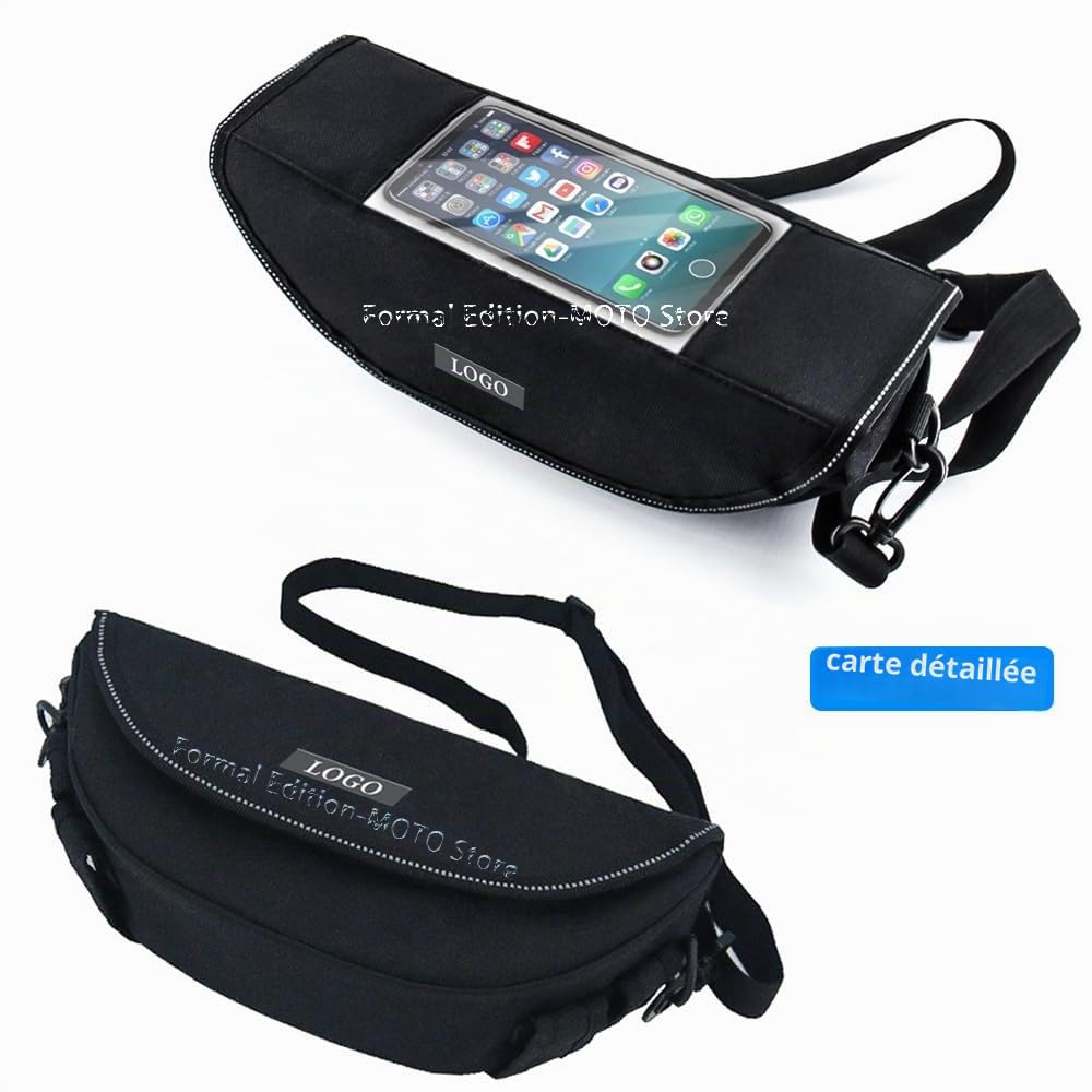 Sac de guidon pour XL750 Transalp 2023- XL650 XL 750 650 Sac de navigation pour volant de moto, sac de téléphone étanche portable (A)