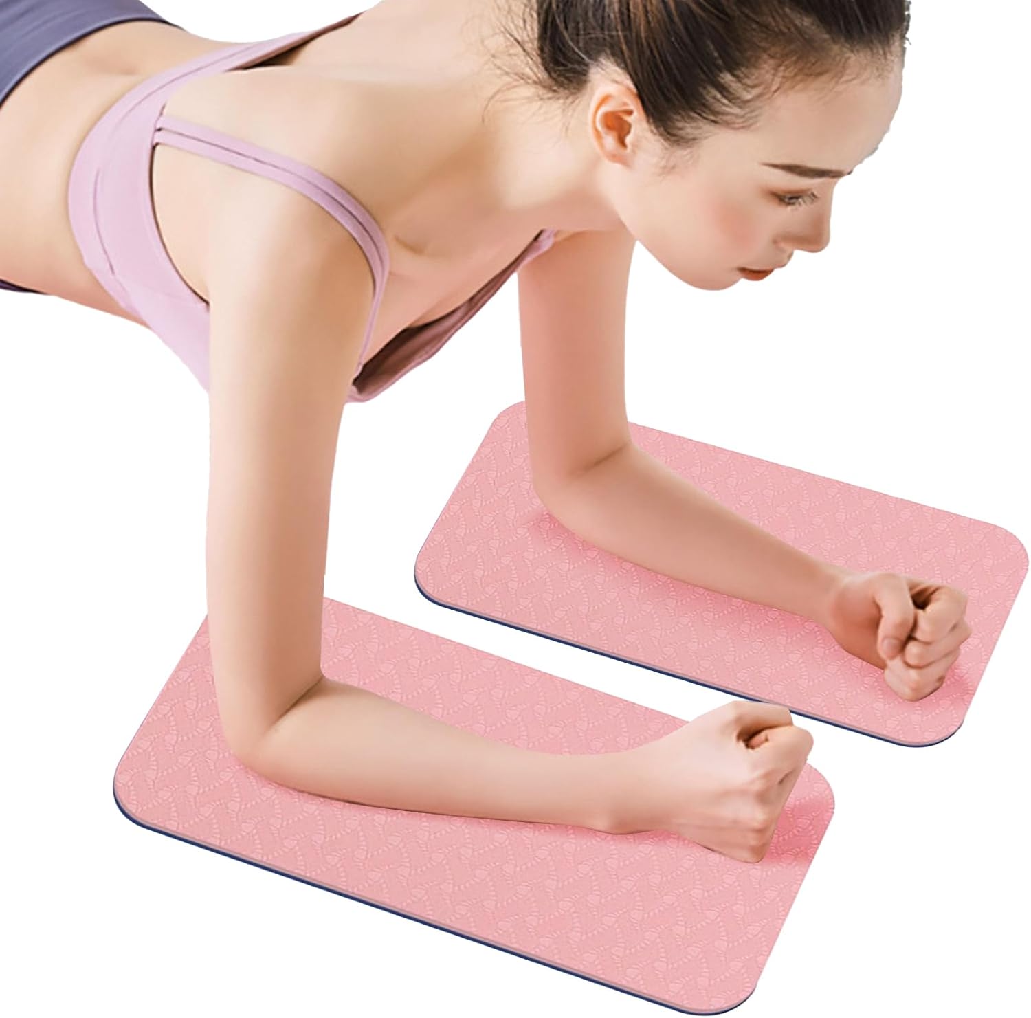 Exercise Mat, Non-Slip Pilates Elbow Support Pad, Kneeling Cushion for Workout, Fitness, Gym, Indoor Exercise, Plank, Push-Up, Abdominal, Sports, Elbow, Wrist, Ankle, TPE, 34x17x1cm