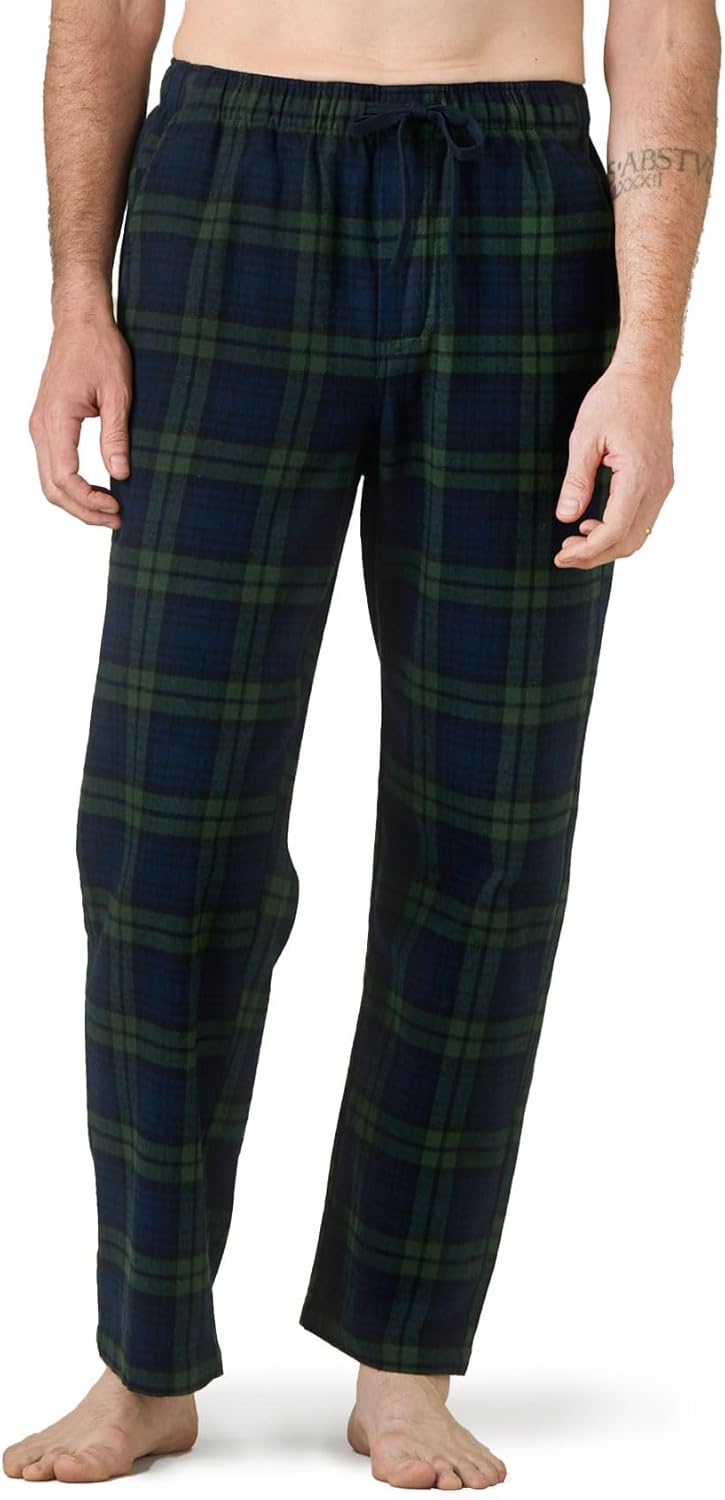 LAPASA Men's Pajama Pants Cotton Flannel Plaid Lounge Fleece Warm Sleepwear Pants PJ Bottoms Drawstring and Pockets M39/M128