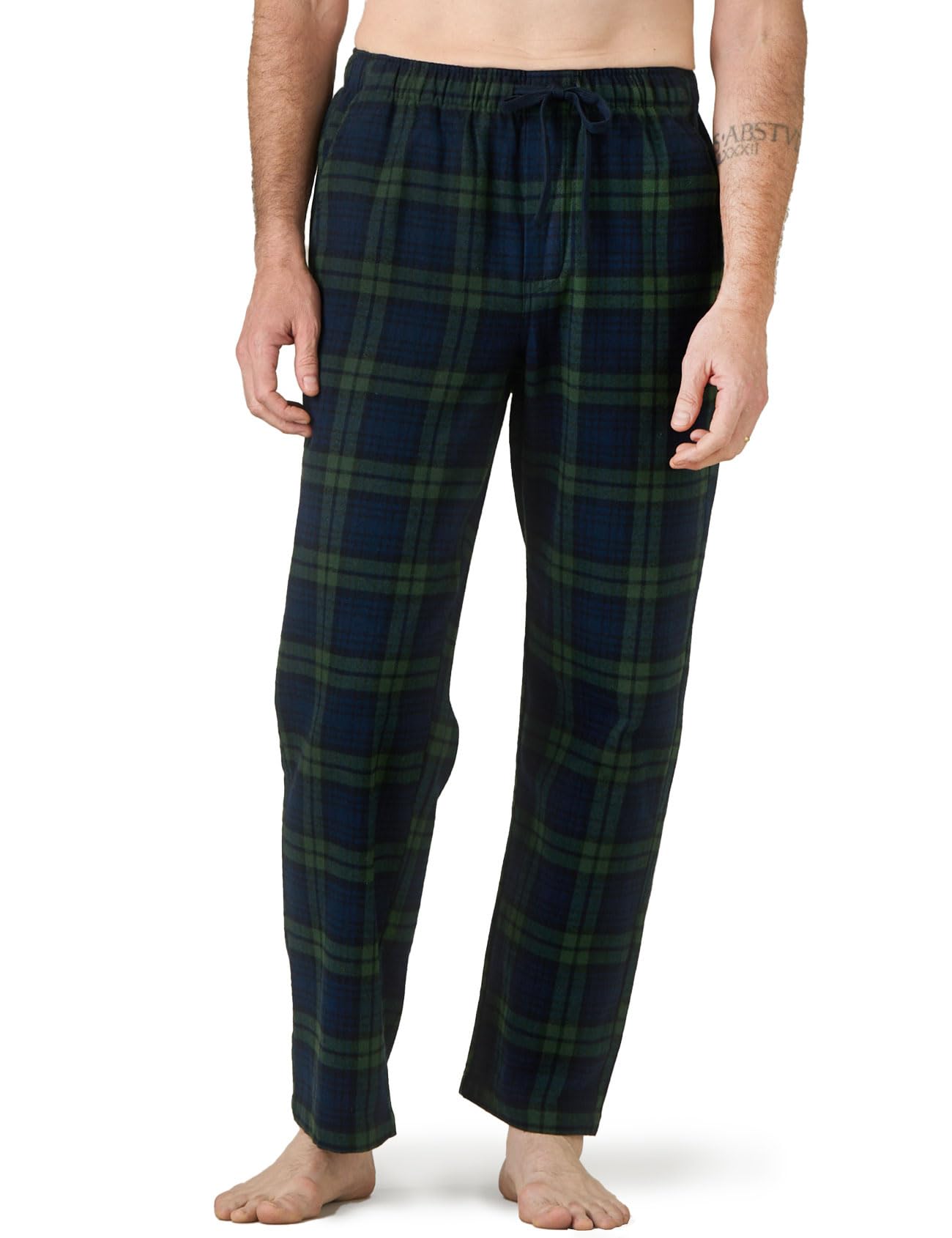 LAPASA Pantaloni Pigiama 100% Cotone Leggero Uomo con Tasche Laterali - Abbigliamento da Notte Pantaloni Tuta Lunghi Casa Relax Scozzesi Quadri Taglie Forti M38