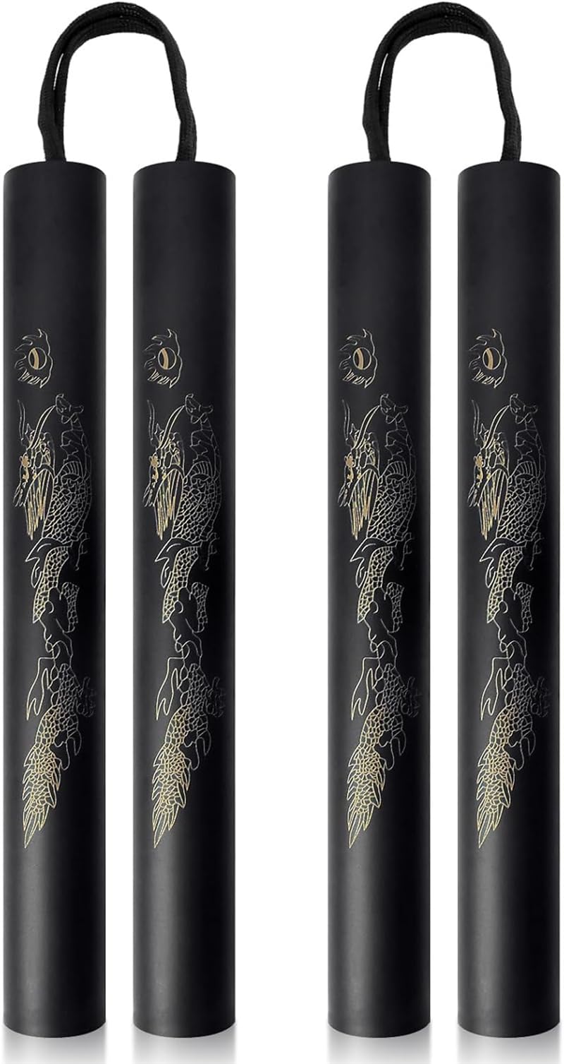 2 Stück Moosgummi Trainingsstäbe Schwarz Kampfsport Sticks Geeignet für Anfänger 25 x 3cm