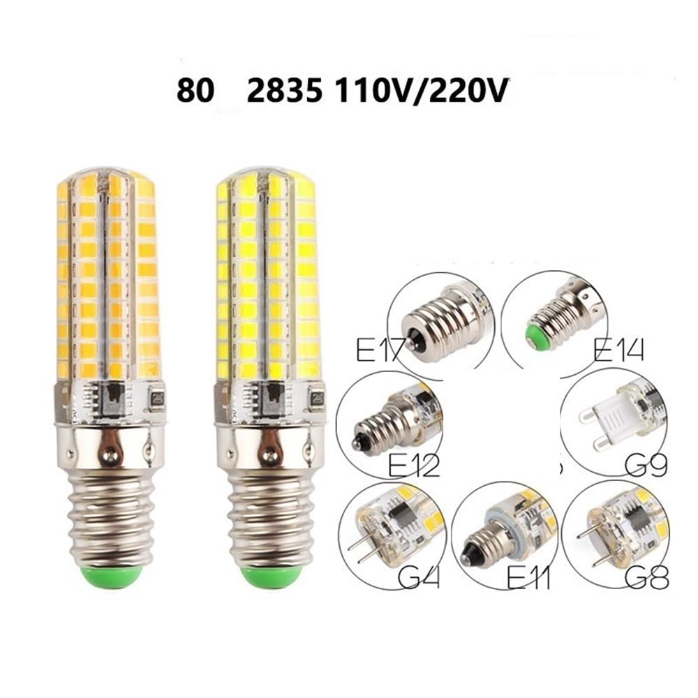 YSJX Lighting, Confezione da 10, Lampadina LED a Mais Piccola AC220V G4/G9/E14/E12/E17/G8 80LED-2835 Sorgente luminosa dimmerabile Lampadine per la casa(Warm white,G4)