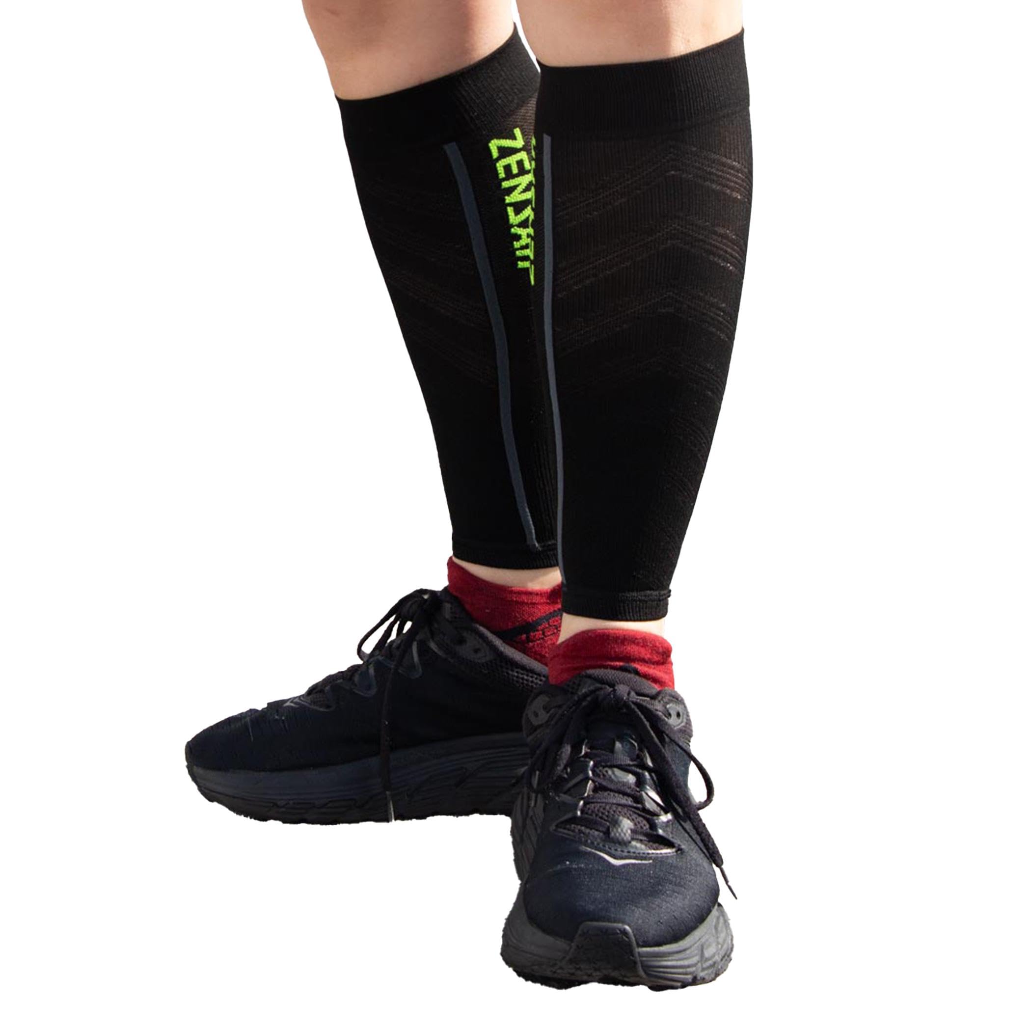 Zensah Featherweight Compression Leg Sleeves - Relieve Shin Splints, Calf Strains