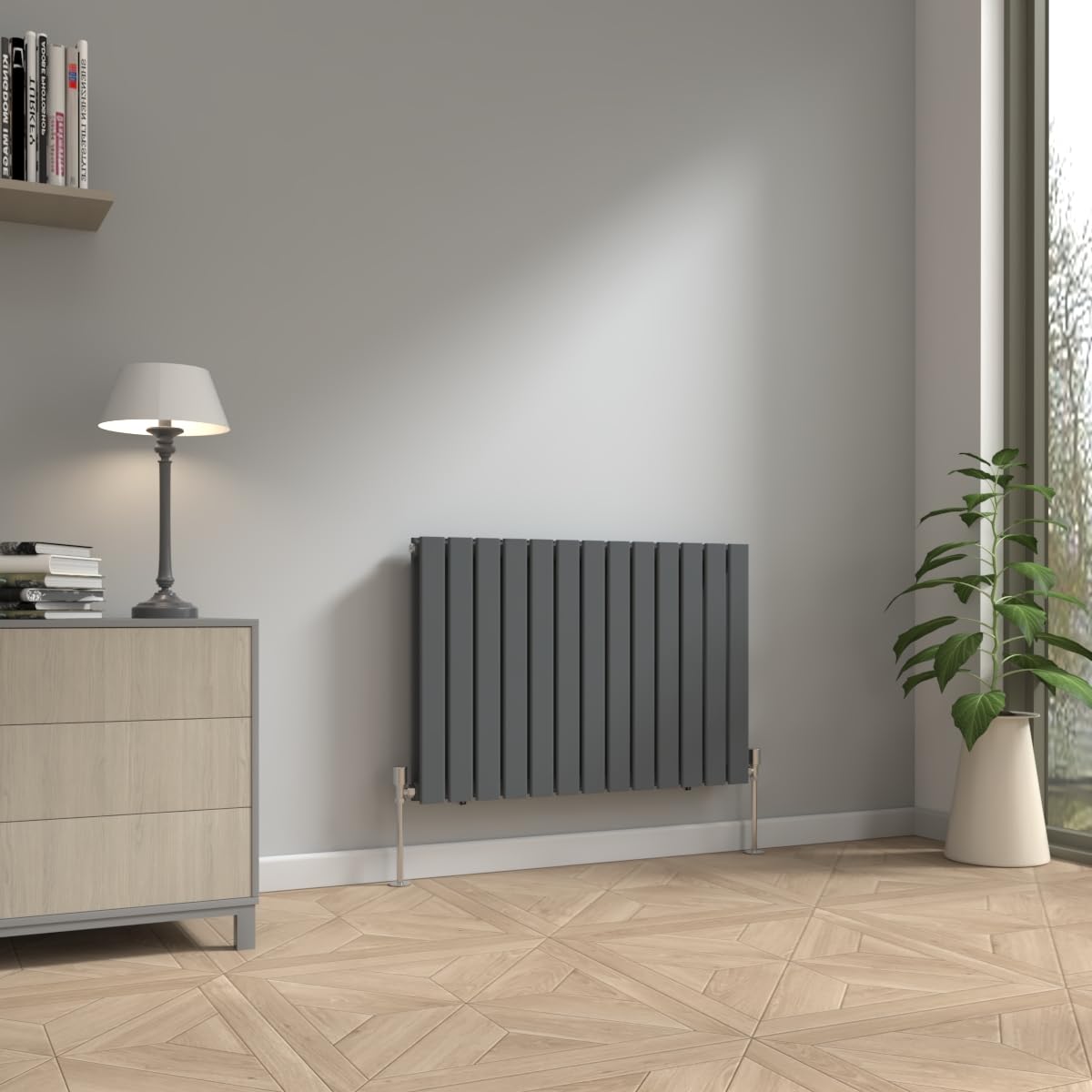 Nrg 600 X 884Mm Horizontal Column Designer Radiator Double Flat Panel Heater Central Heating Rads