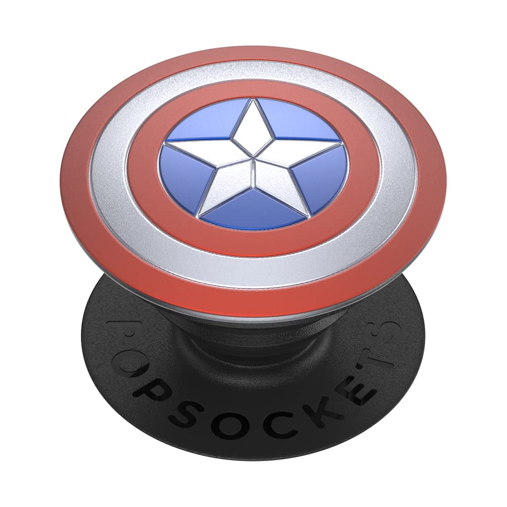 PopSockets Phone Grip with Expanding Kickstand, for Phone, Marvel - Enamel Captain America Shield