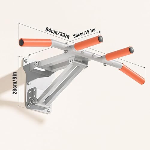 Miniatura 7 de Barra de barbilla montada en la pared, barra de dominadas multifuncional, estación de barra de inmersión para entrenamiento de gimnasio en casa,