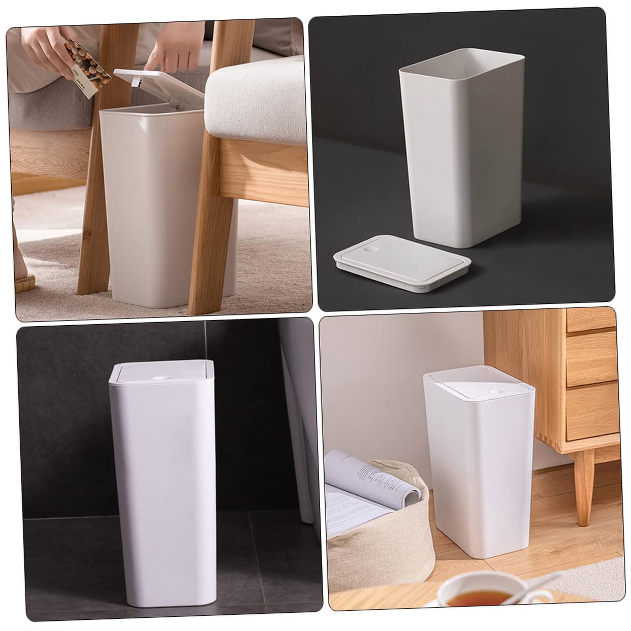 Veemoon Edelstahl Einbau Abfallbehälter Mit Schwenkdeckel