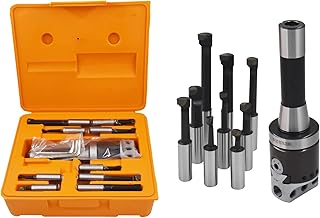 ALL-CARB 2 Inch Boring Head R8 Shank 9Pcs Boring Bars 1/2 Inch Carbide Boring Bar Set Boring Head Milling Set