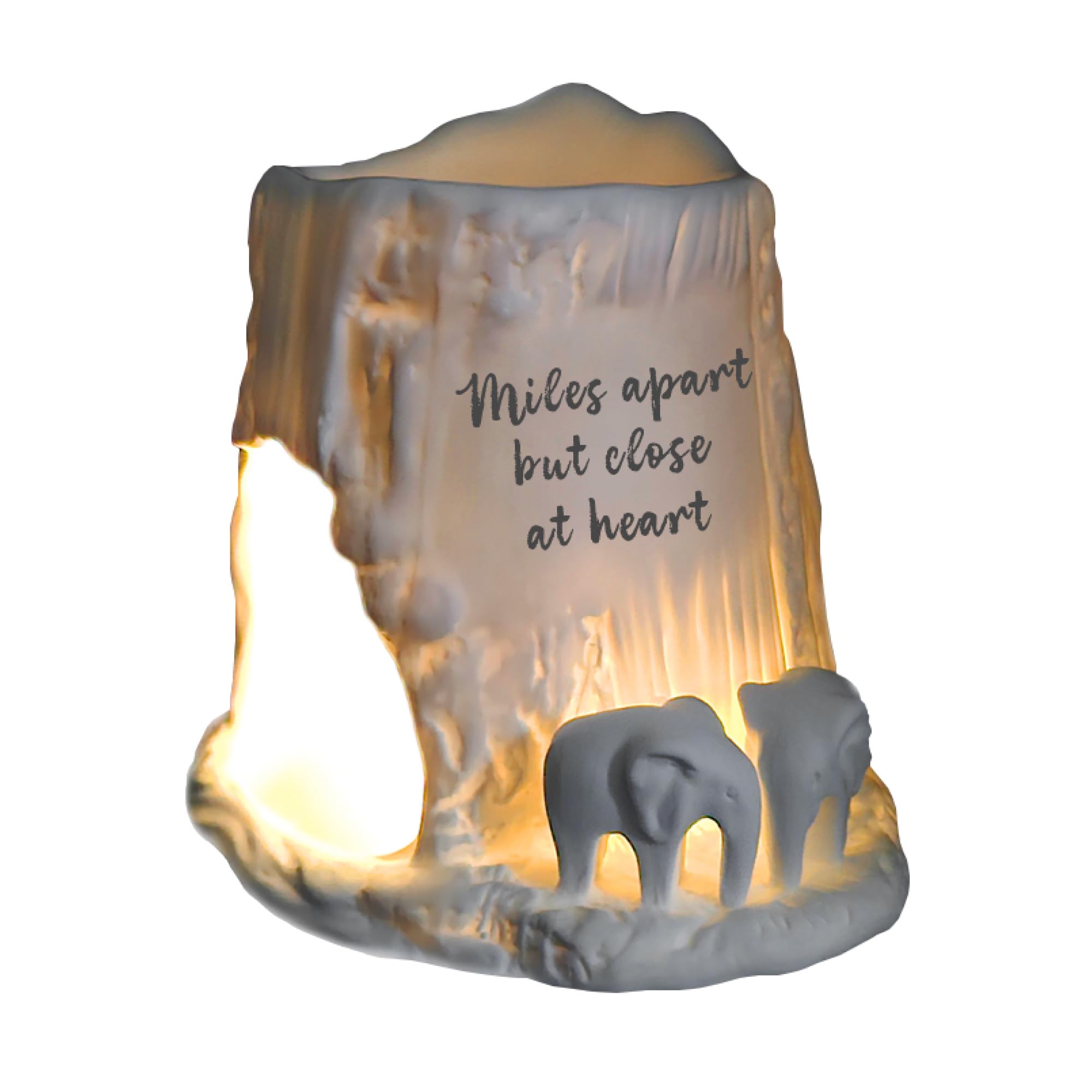 Cello Elephant Tealight Burner - Miles Apart But Close At Heart. Porcelain Decor, Wax Melt & Essential Oil Burner. Elephant Wax Burner & Ornament. Gifts for Women