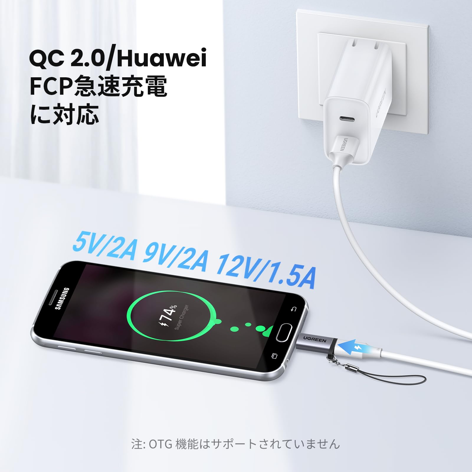 UGREEN USB C to Micro USB 変換アダプター 2個入り