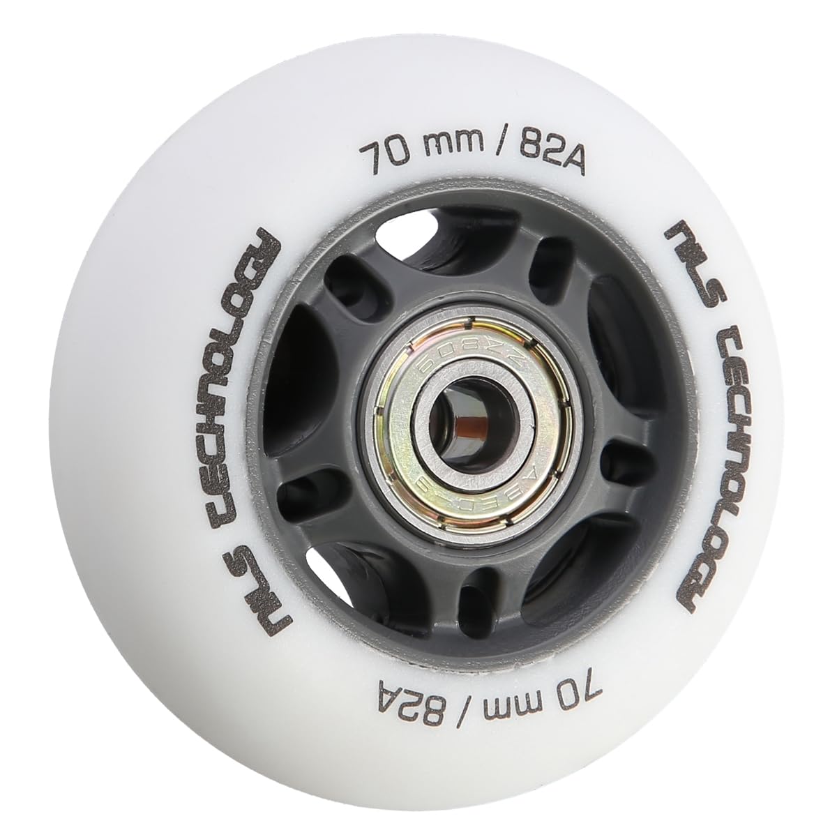Nils Extreme PESPORT Roller Blade Roues avec Roulement ABEC9-4 - Lot de roues pour patins à roulettes d'intérieur et d'extérieur - 82A - 70x24 - Blanc mat