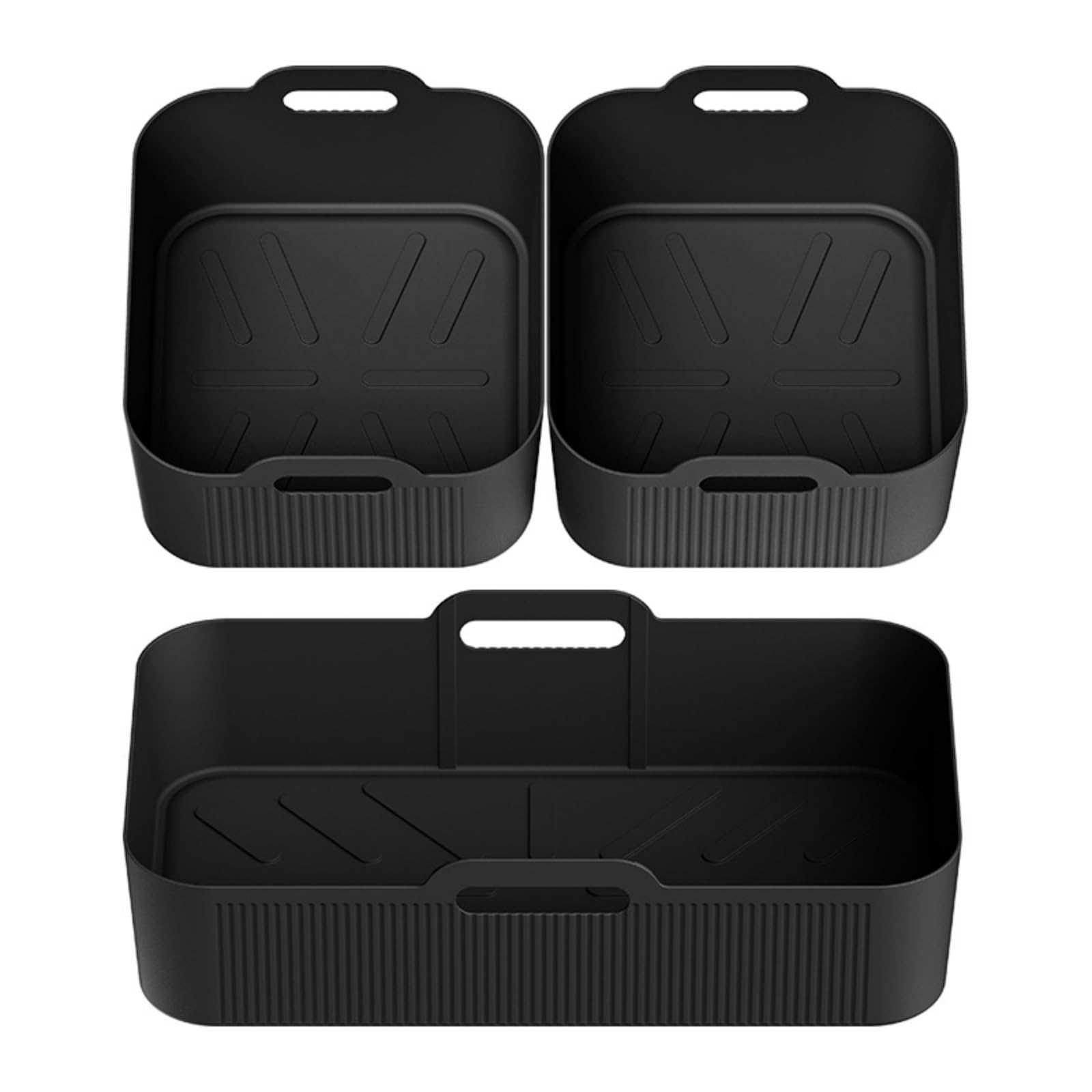 Xjdzineq 3 Piece Silicone Baking Mat Set for 10L Air Fryers Heatproof Addons Oil Reduction Cooking Answer Kitchen Products