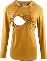 Vista 45 de GINKANA Sudadera con capucha para mujer, manga larga, lactancia materna, ropa casual