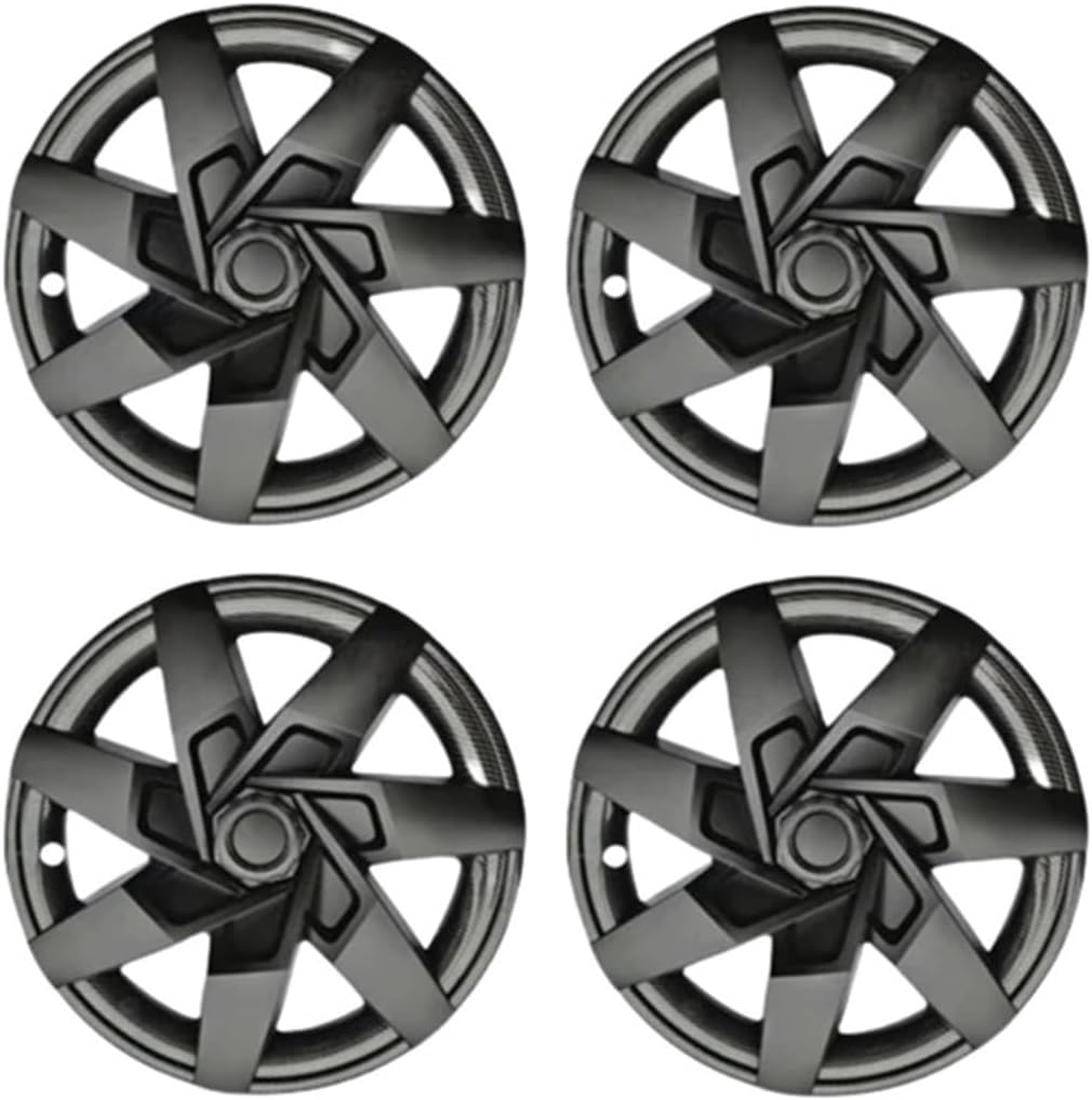 4PCS Hub Cap Replacement 19Inch Wheel Cap Automobile Full Rim Cover Accessories Compatible for Tesla Model Y Hubcap Wheel Parts(Matte Black Carbon)