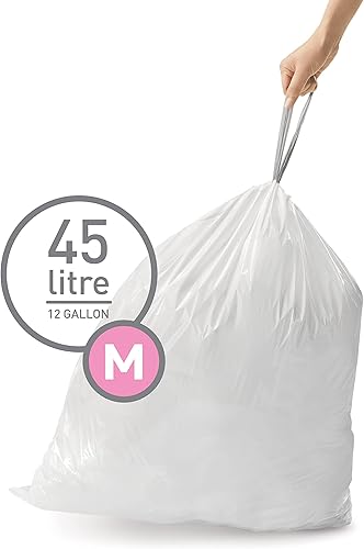 Miniatura 6 de simplehuman Cubo de basura rectangular de 45 litros12 galones con escalón de cocina manos libres y Code M bolsas de basura con cordón de ajuste