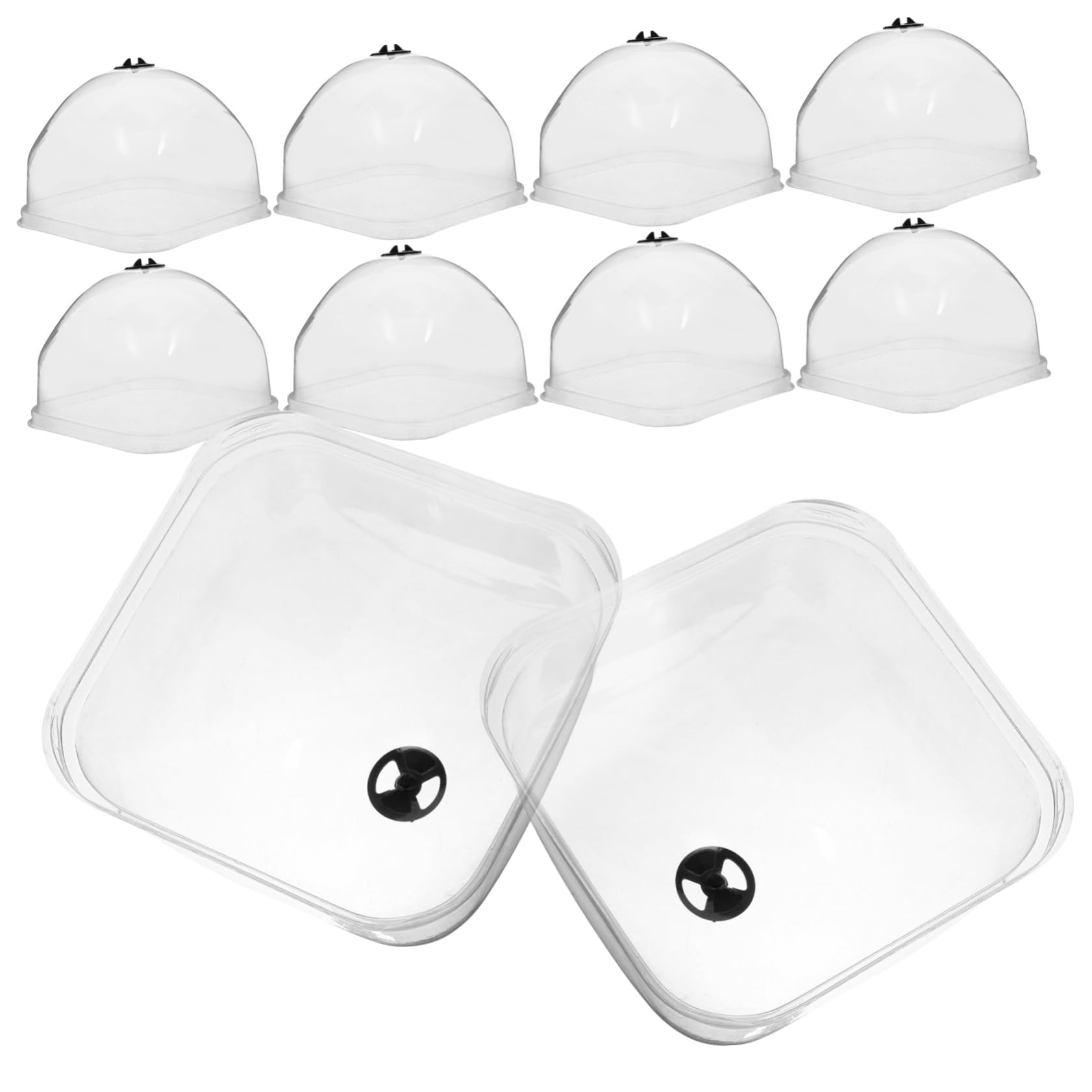 POPETPOP 10Pcs Garden Dome Plant Protector Breathable Greenhouse Cover with Air Vent for Humidity Control Transparent Design for Optimal Light and Growth for Weather Protection